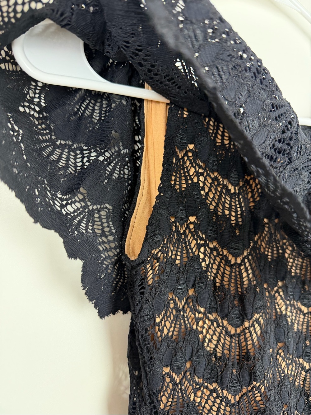 Nightcap Black Lace Dress with Nude Lining - Picture 6 of 9